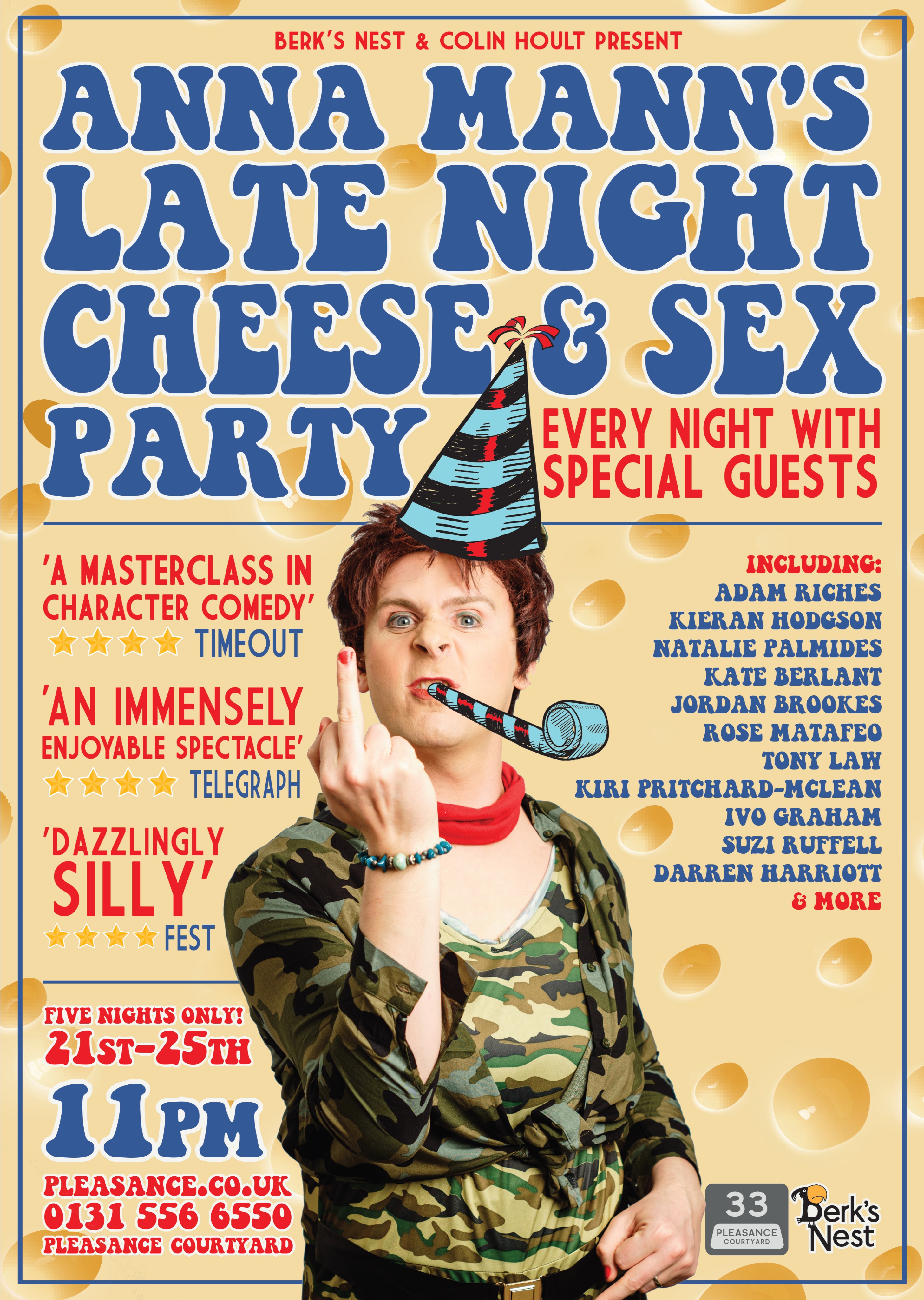 The poster for Anna Mann's Late Night Cheese And Sex Party
