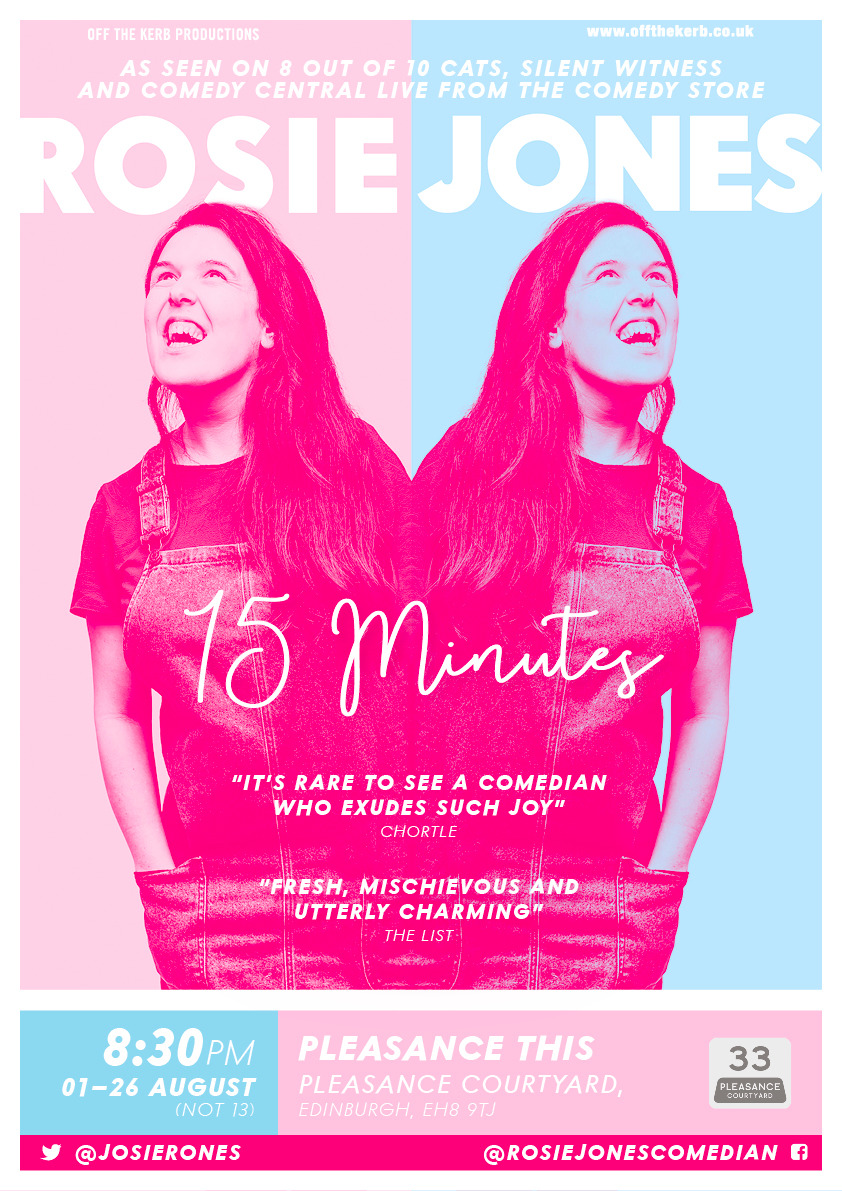 The poster for Rosie Jones: Fifteen Minutes