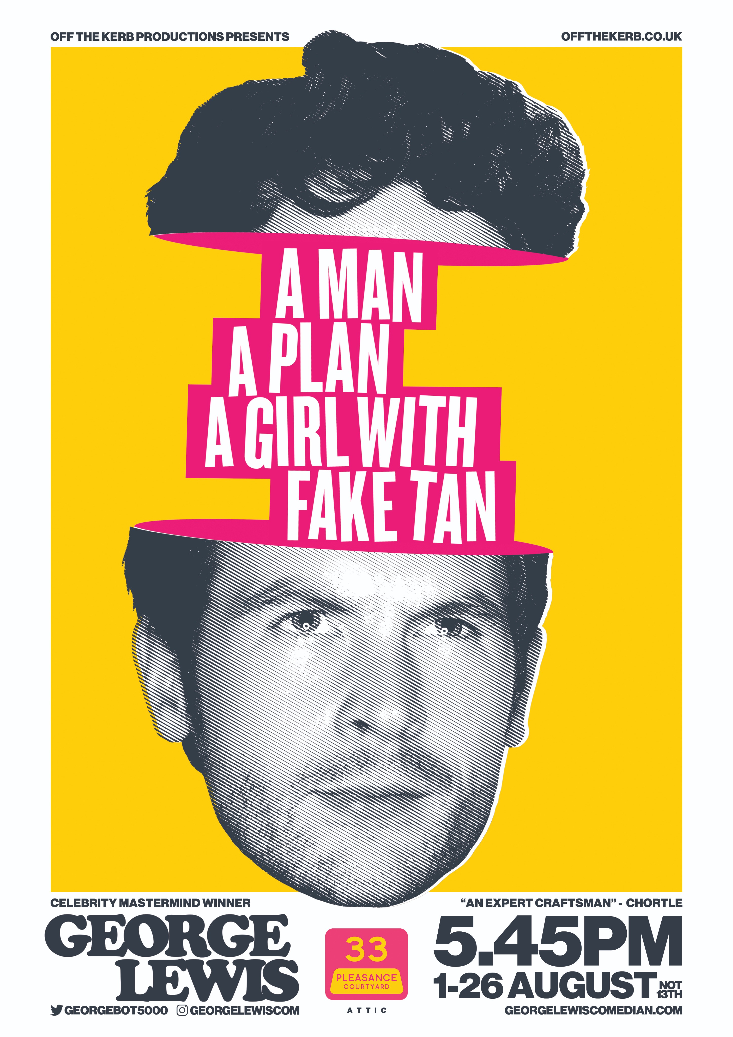 The poster for George Lewis: A Man, A Plan, A Girl With Fake Tan