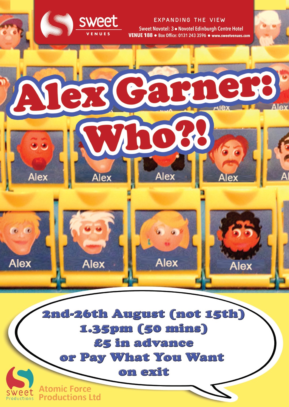 The poster for Alex Garner - Who?!