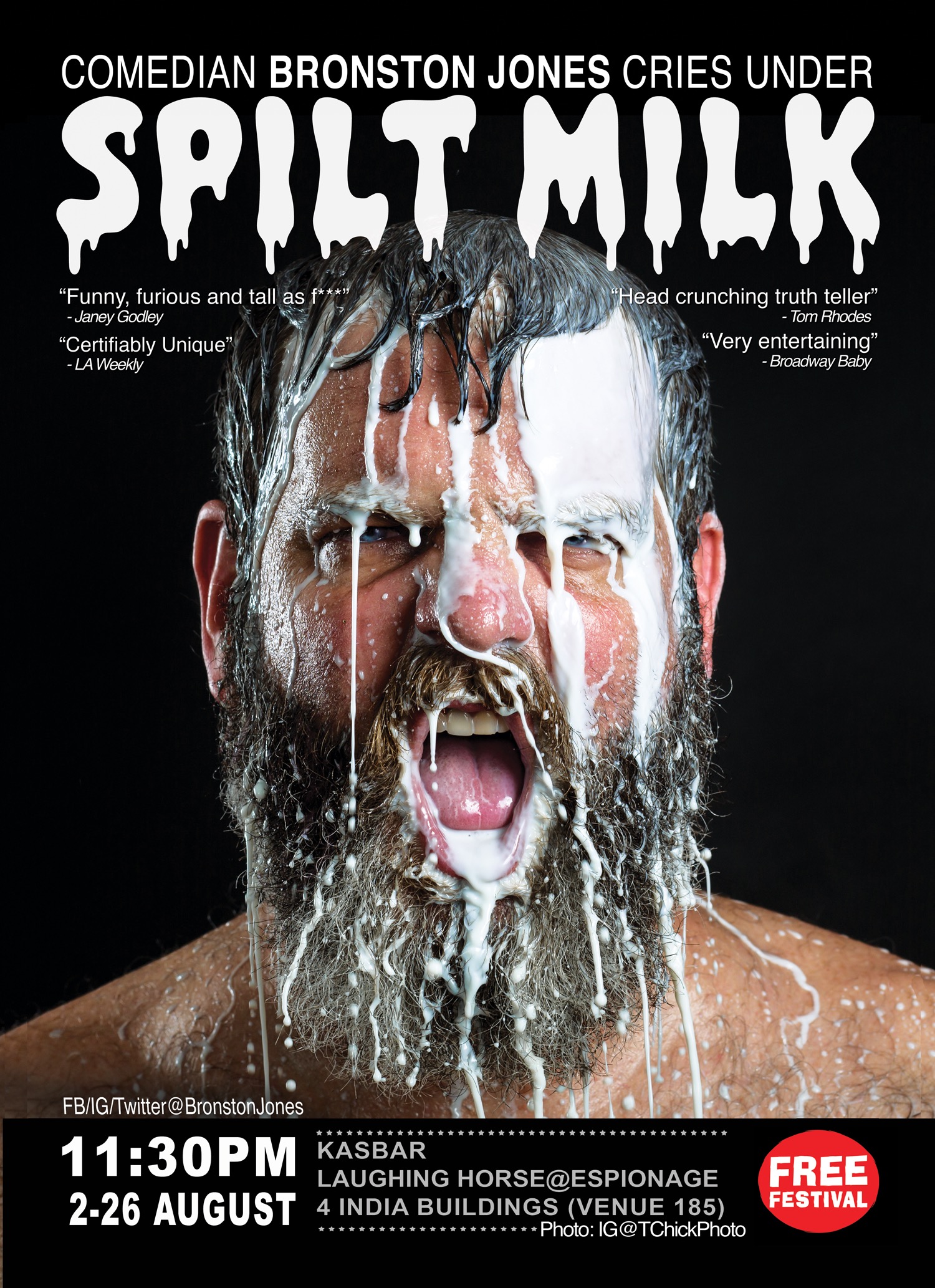 The poster for Bronston Jones: Spilt Milk - Free