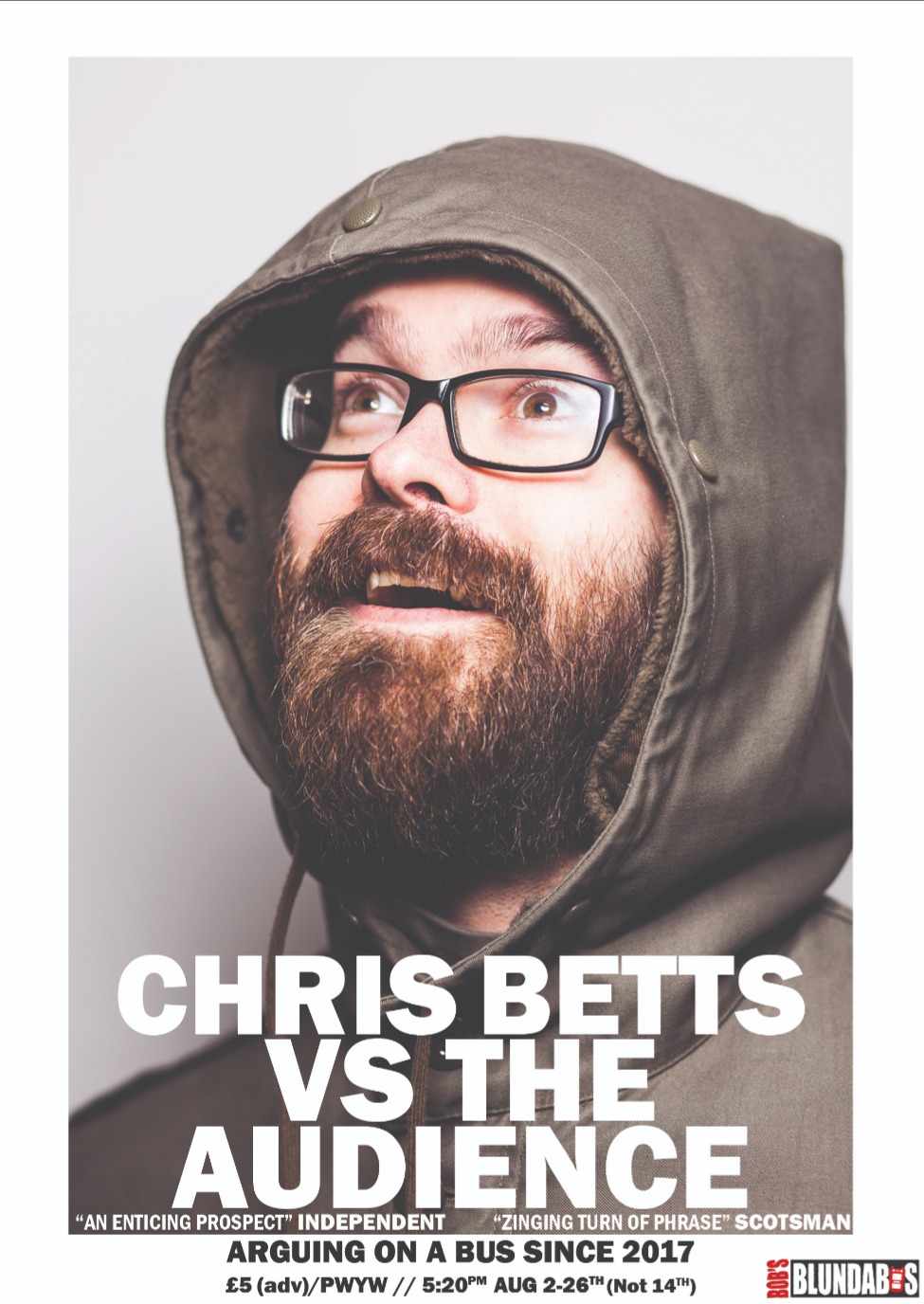 The poster for Chris Betts vs the Audience
