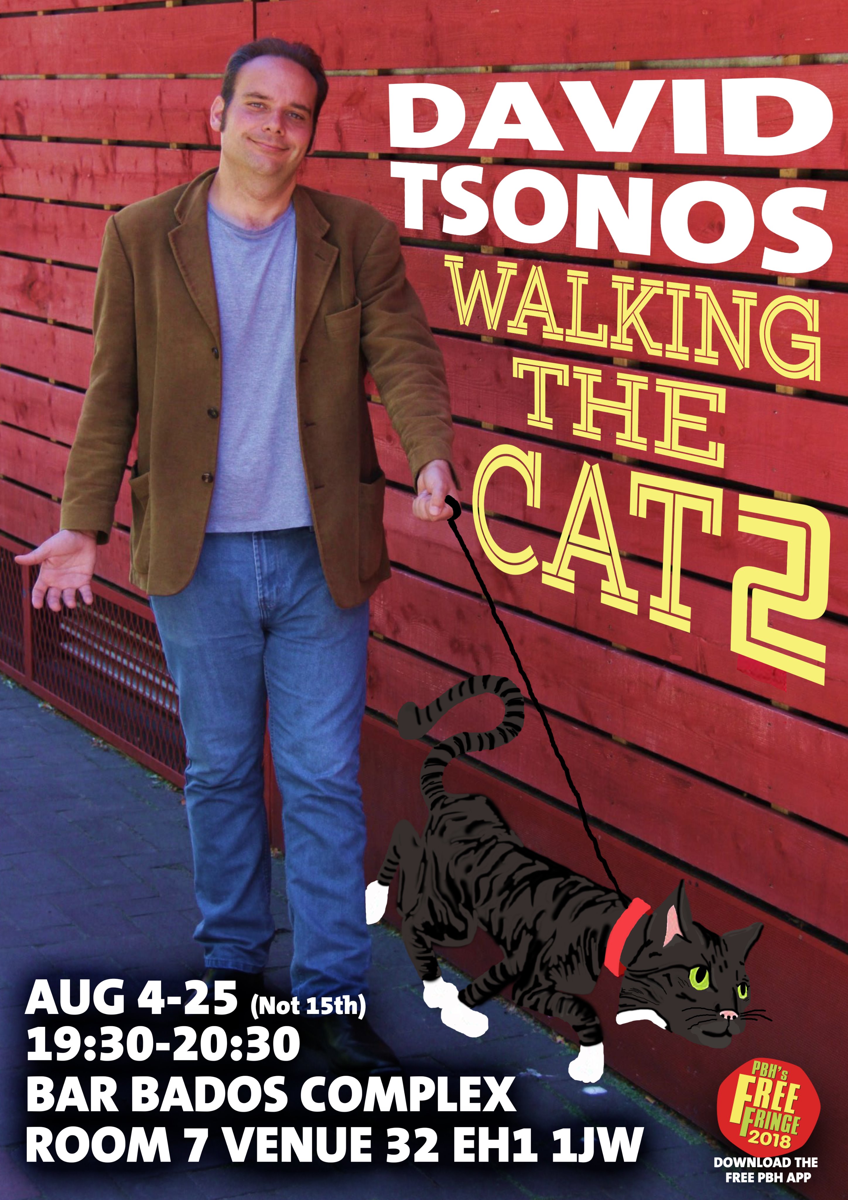 The poster for David Tsonos: Walking the Cat Two