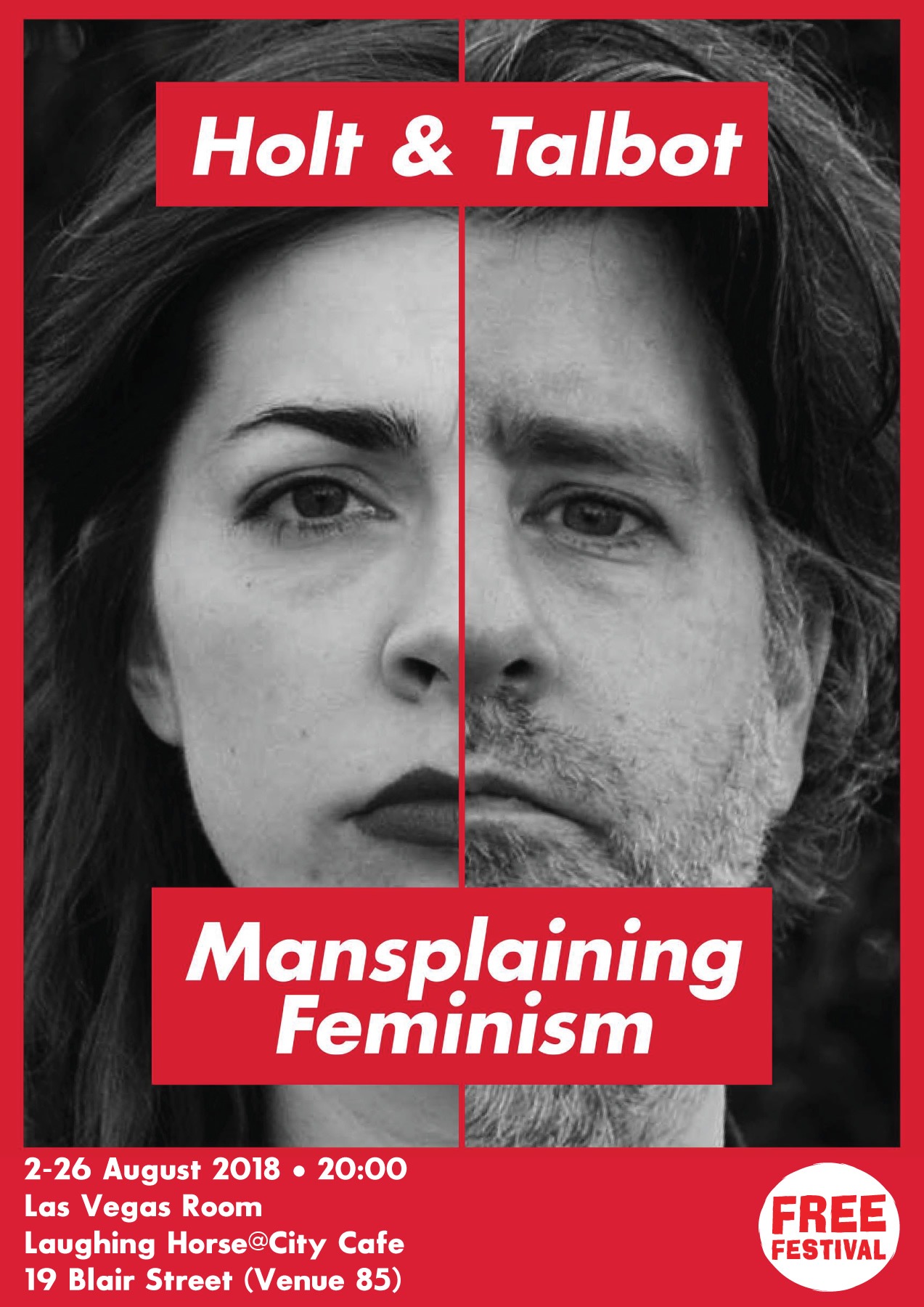 The poster for Holt and Talbot: Mansplaining Feminism