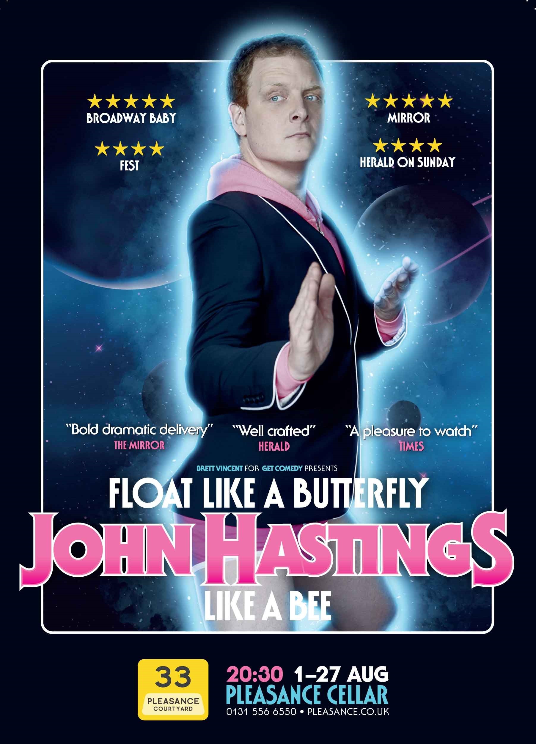The poster for John Hastings: Float Like a Butterfly, John Hastings Like a Bee