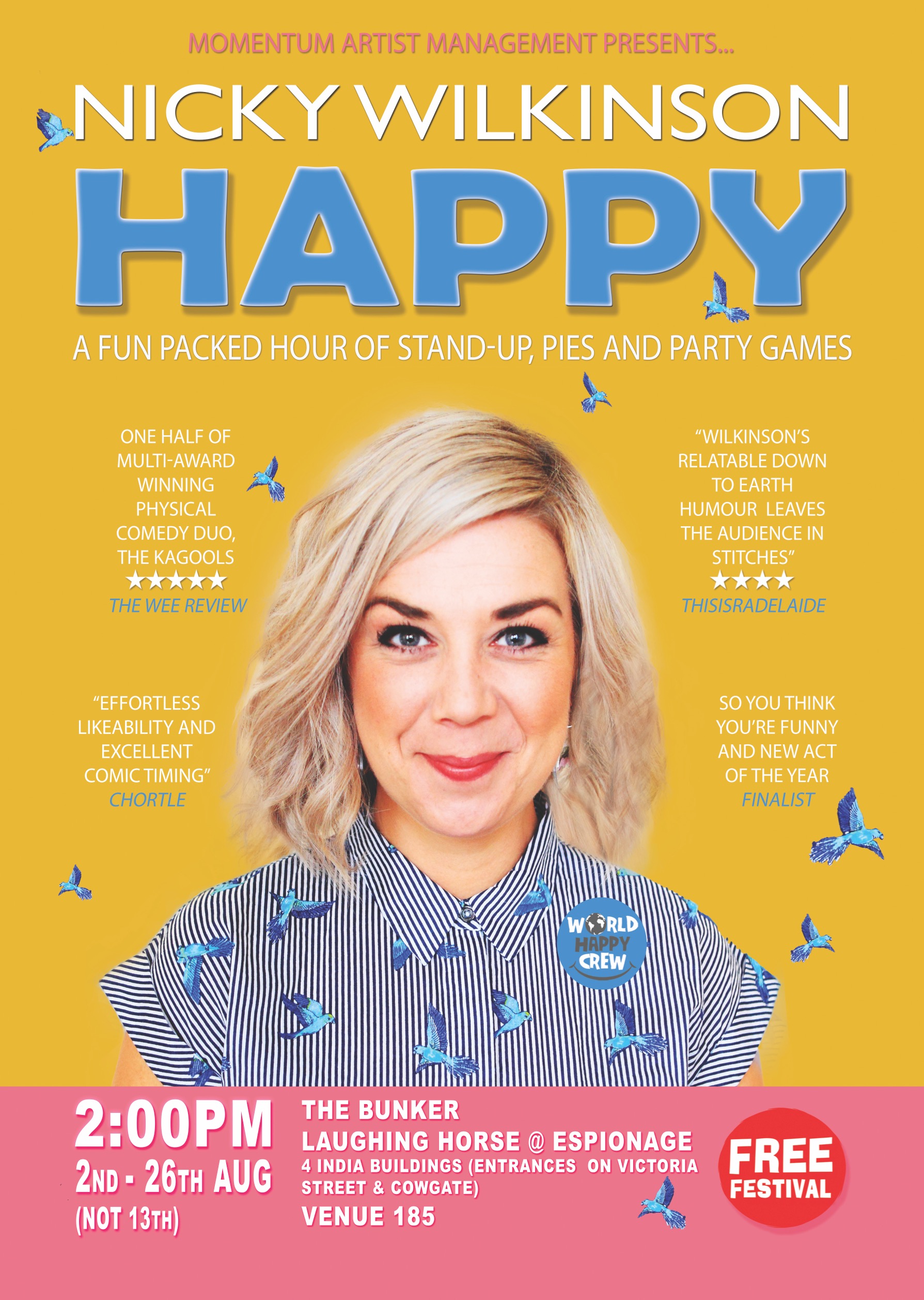 The poster for Nicky Wilkinson: Happy