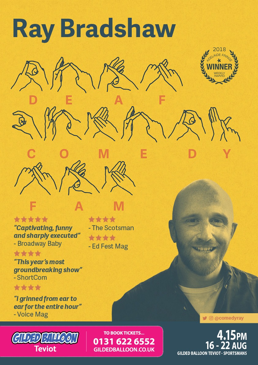 The poster for Ray Bradshaw: Deaf Comedy Fam