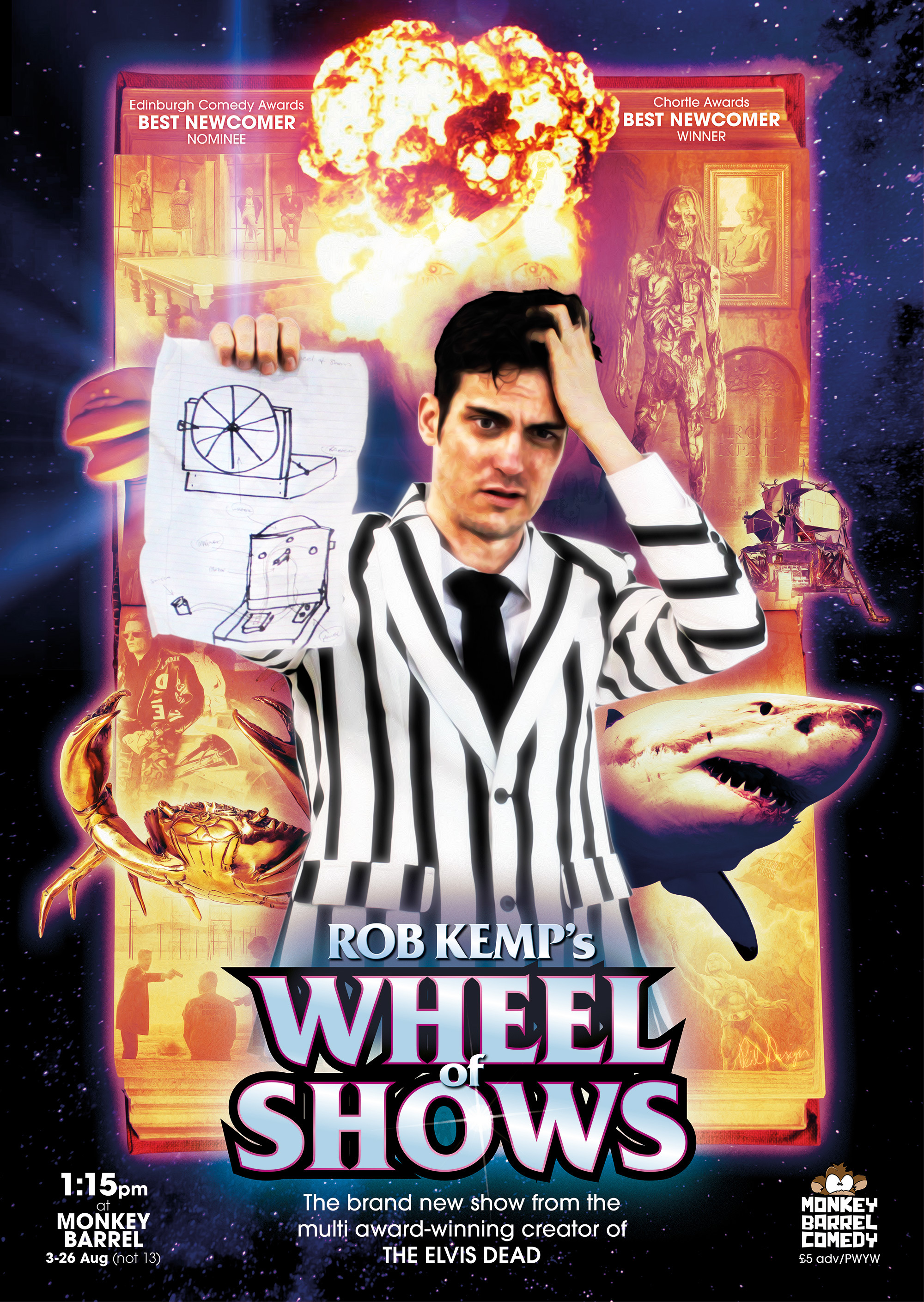 The poster for Rob Kemp's Wheel of Shows