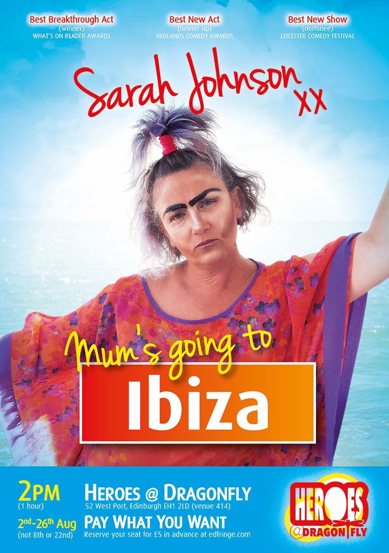 The poster for Sarah Johnson: Mum's Going to Ibiza