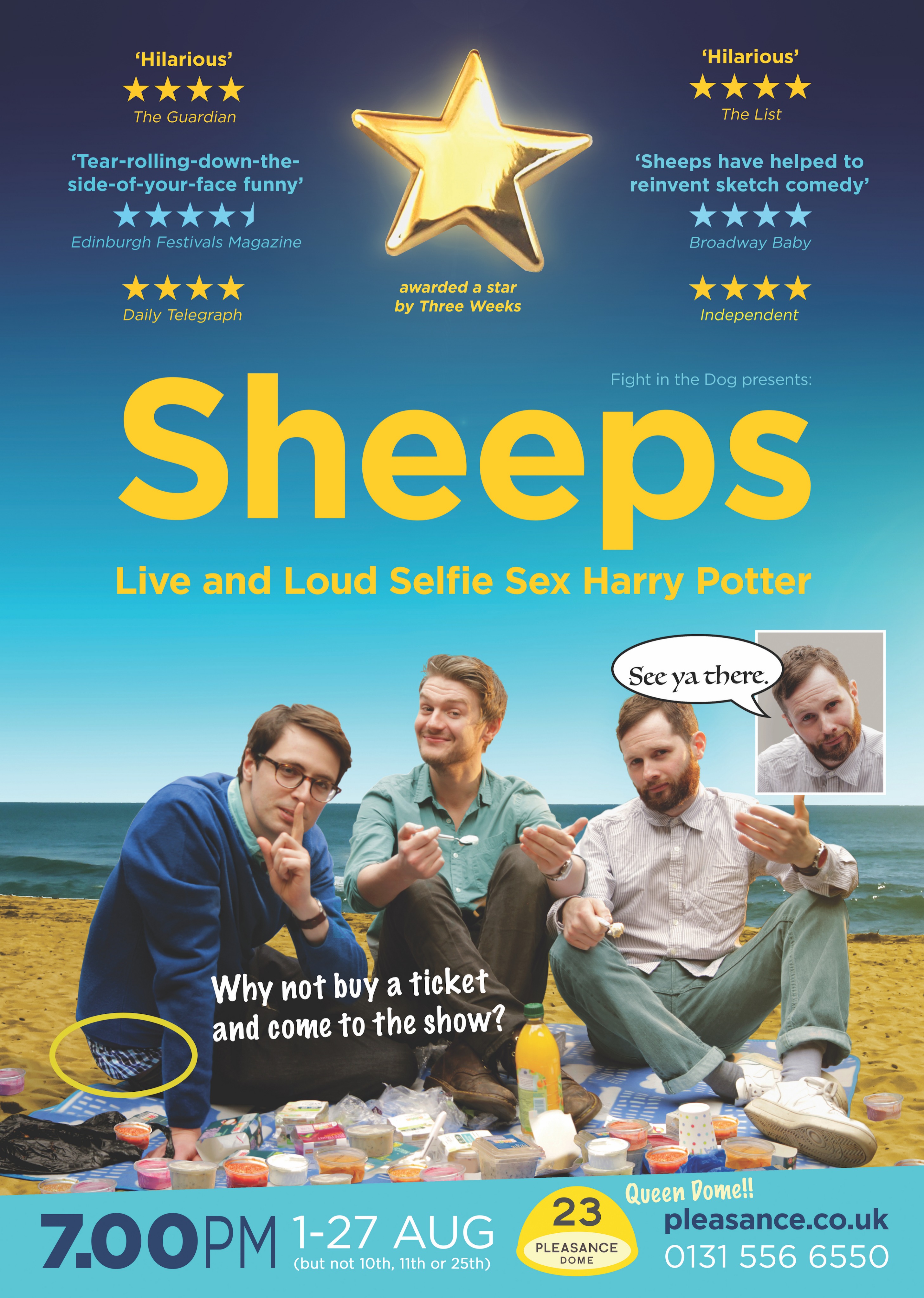 The poster for Sheeps: Live and Loud Selfie Sex Harry Potter
