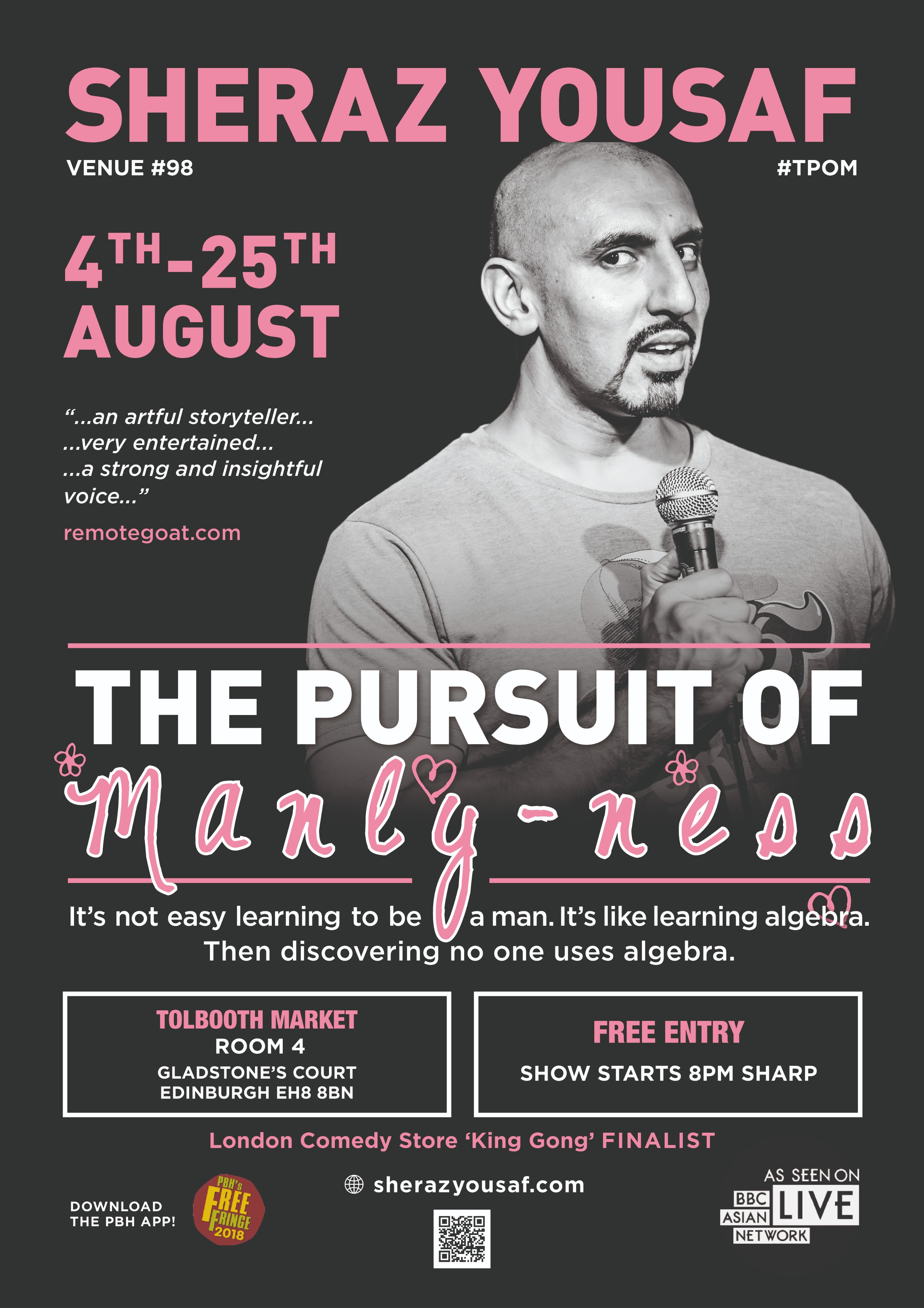 The poster for Sheraz Yousaf: The Pursuit of Manly-ness