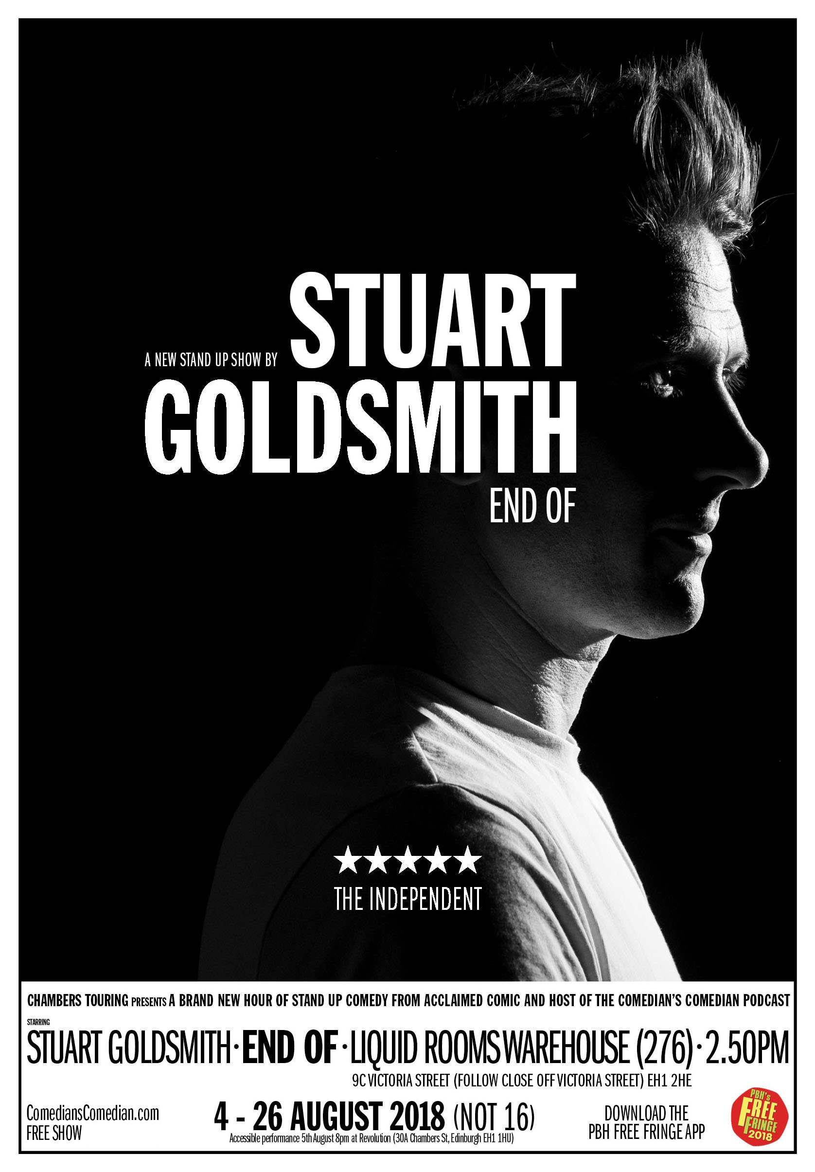 The poster for Stuart Goldsmith: End Of