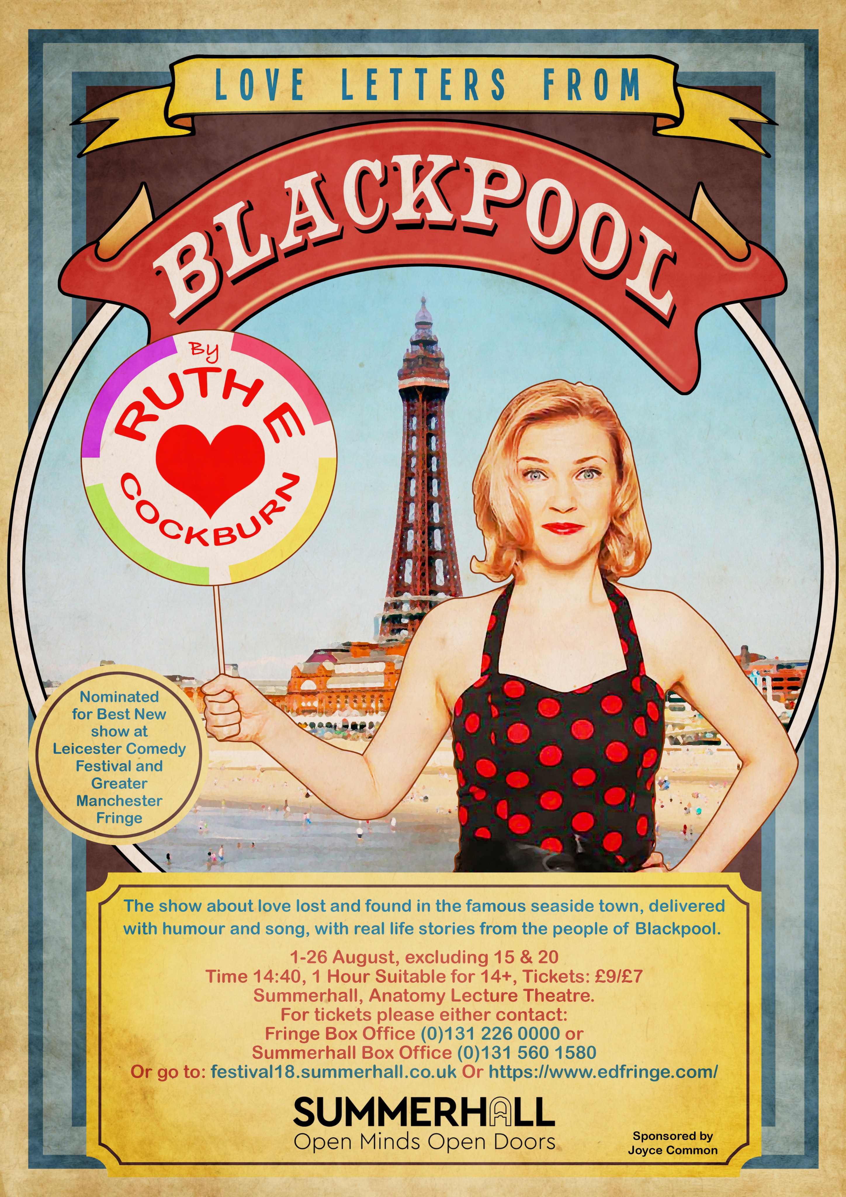 The poster for Ruth Cockburn - Love Letters From Blackpool