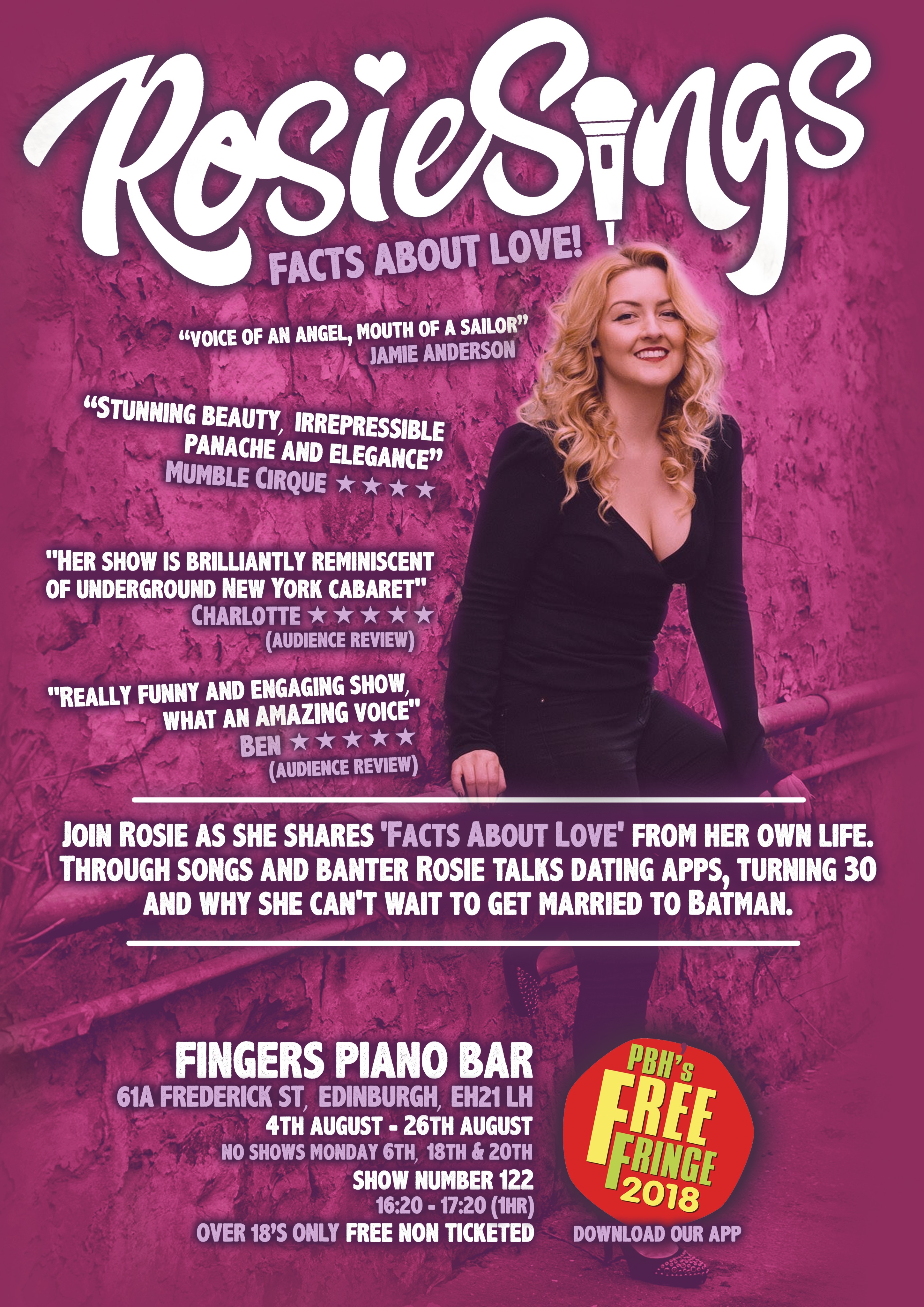 The poster for Rosie Sings - Facts About Love!