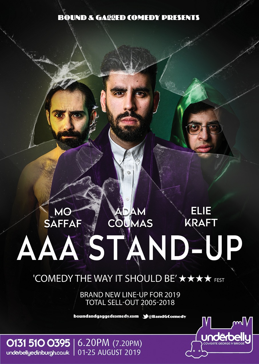 The poster for AAA Stand-Up at Underbelly