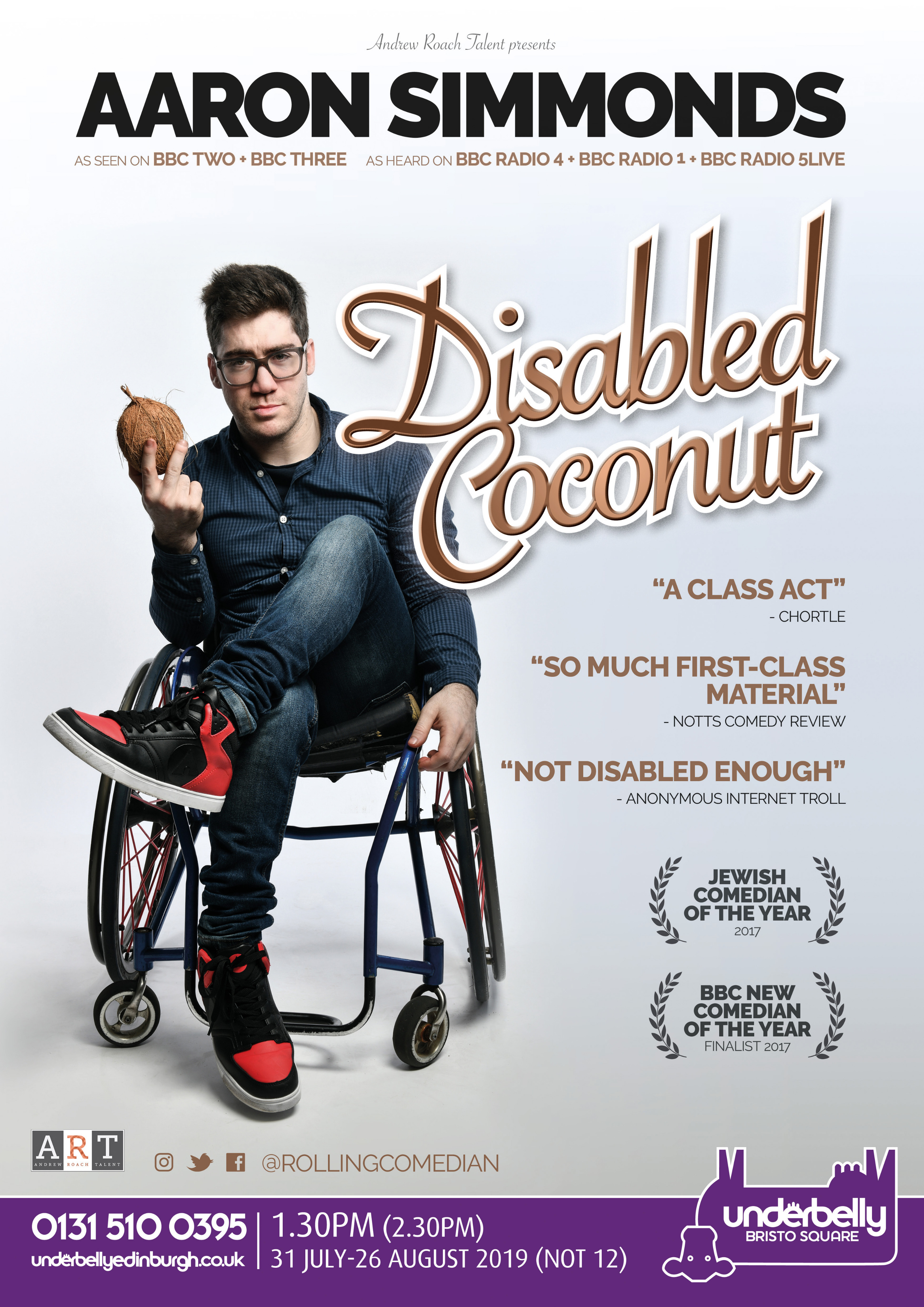 The poster for Aaron Simmonds: Disabled Coconut