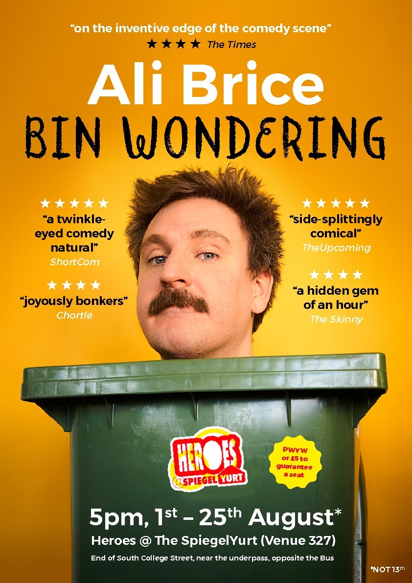 The poster for Ali Brice: Bin Wondering