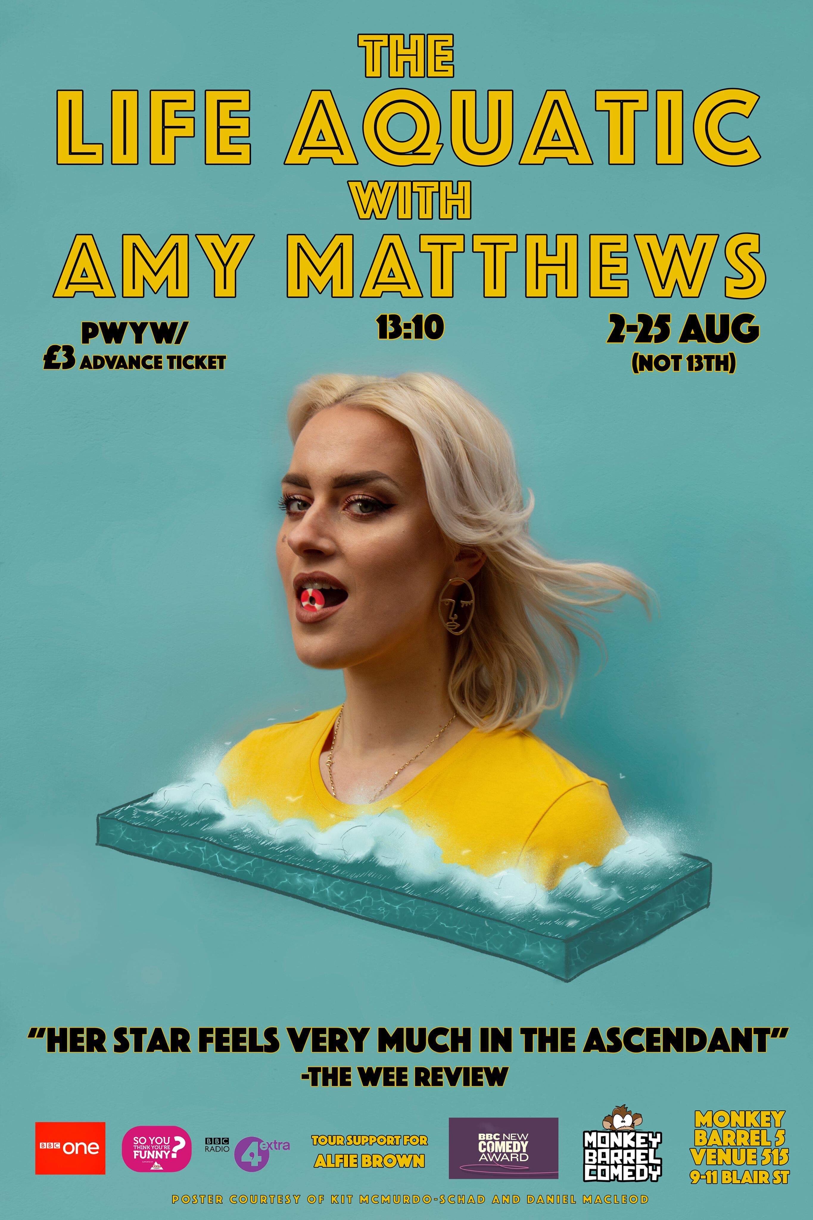 The poster for Amy Matthews: The Life Aquatic with Amy Matthews