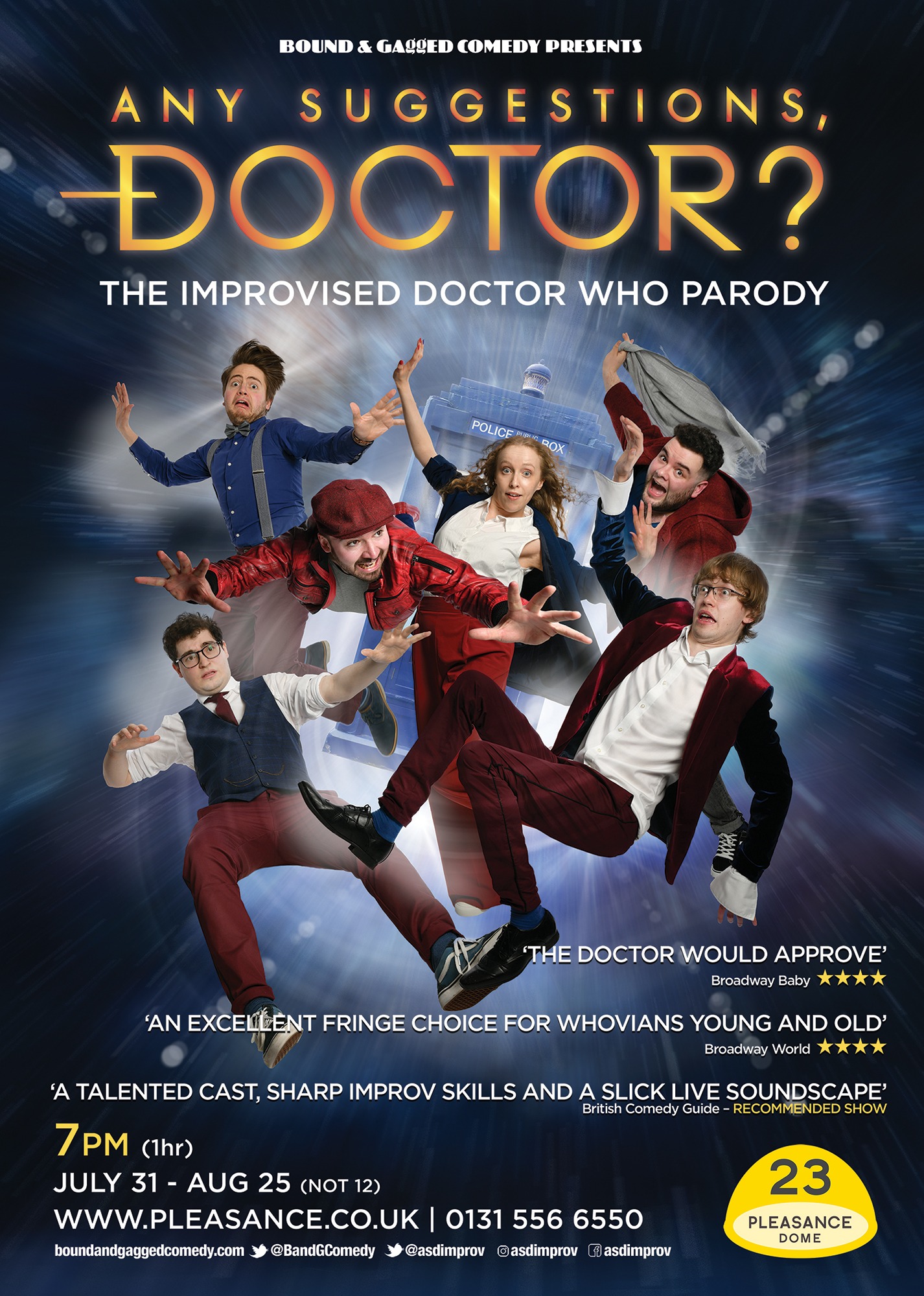 The poster for Any Suggestions, Doctor? The Improvised Doctor Who Parody