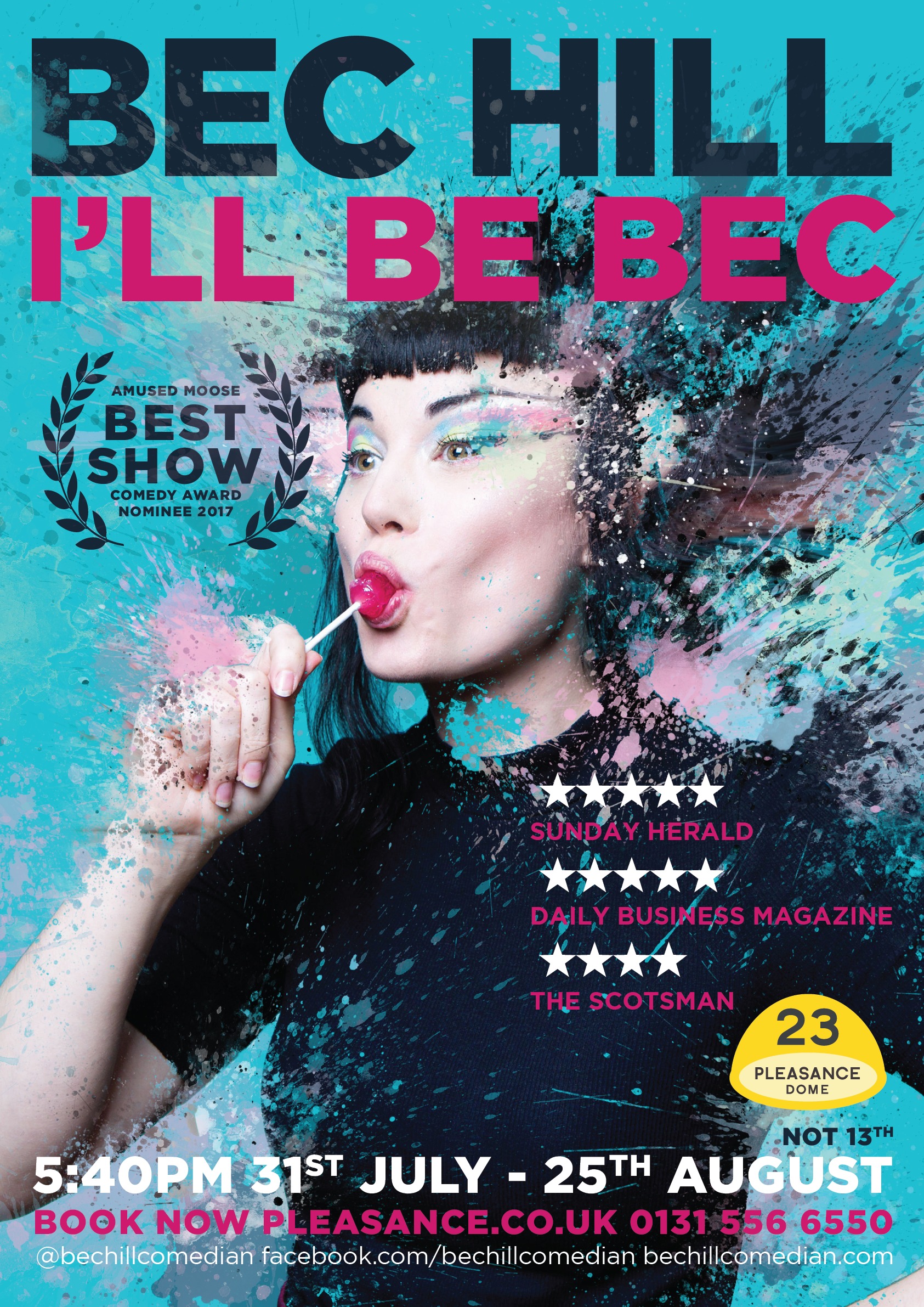 The poster for Bec Hill: I'll Be Bec