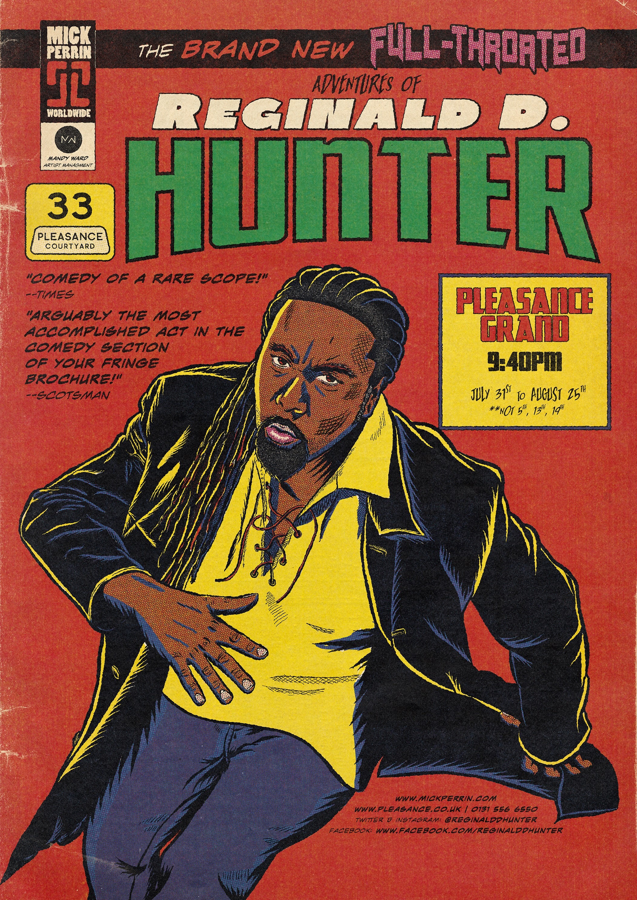 The poster for The Brand-New, Full-Throated Adventures of Reginald D Hunter