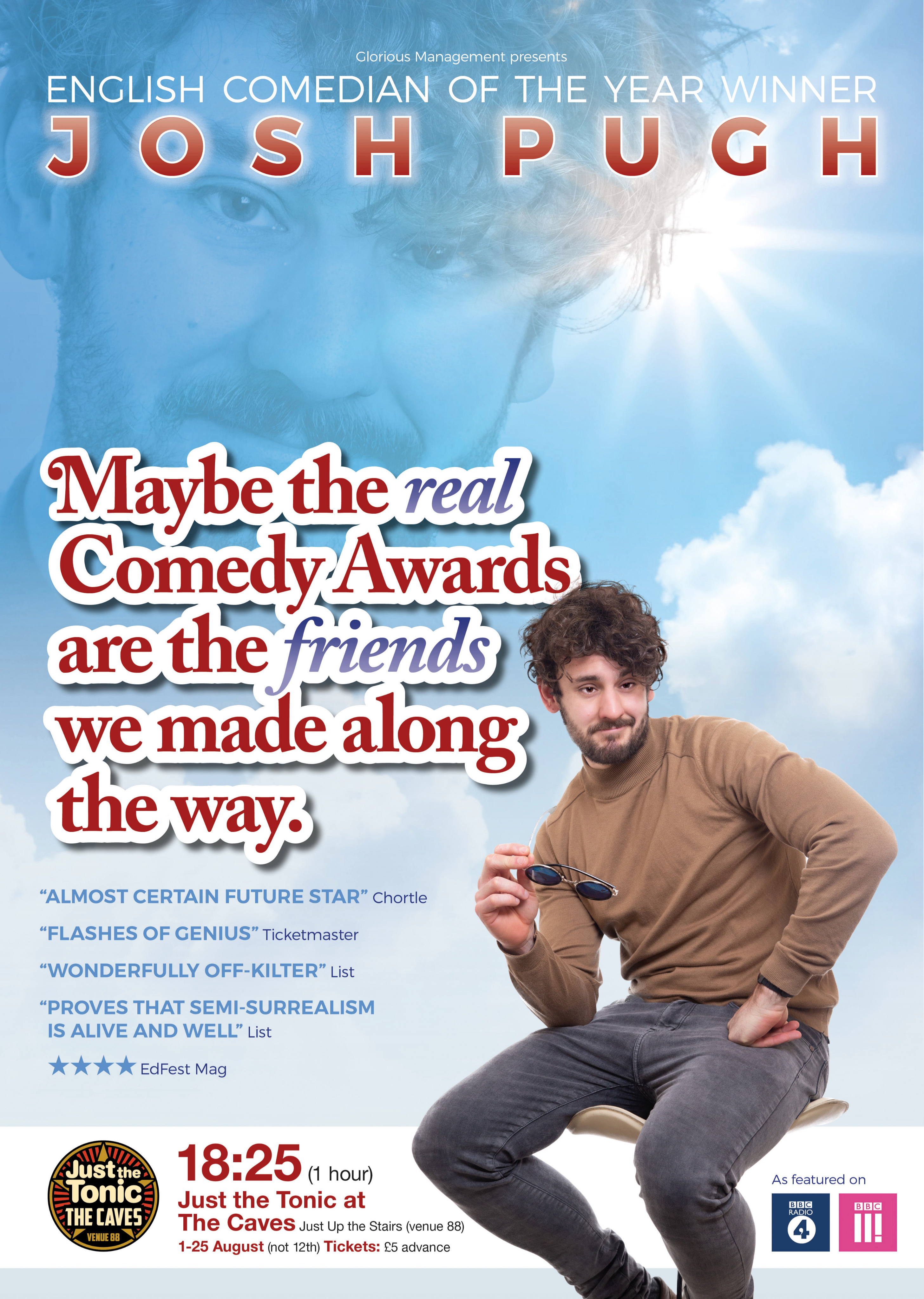 The poster for Josh Pugh: Maybe the Real Comedy Awards are the Friends We Made Along the Way