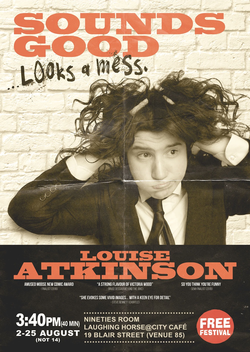 The poster for Louise Atkinson: Sounds Good, Looks a Mess
