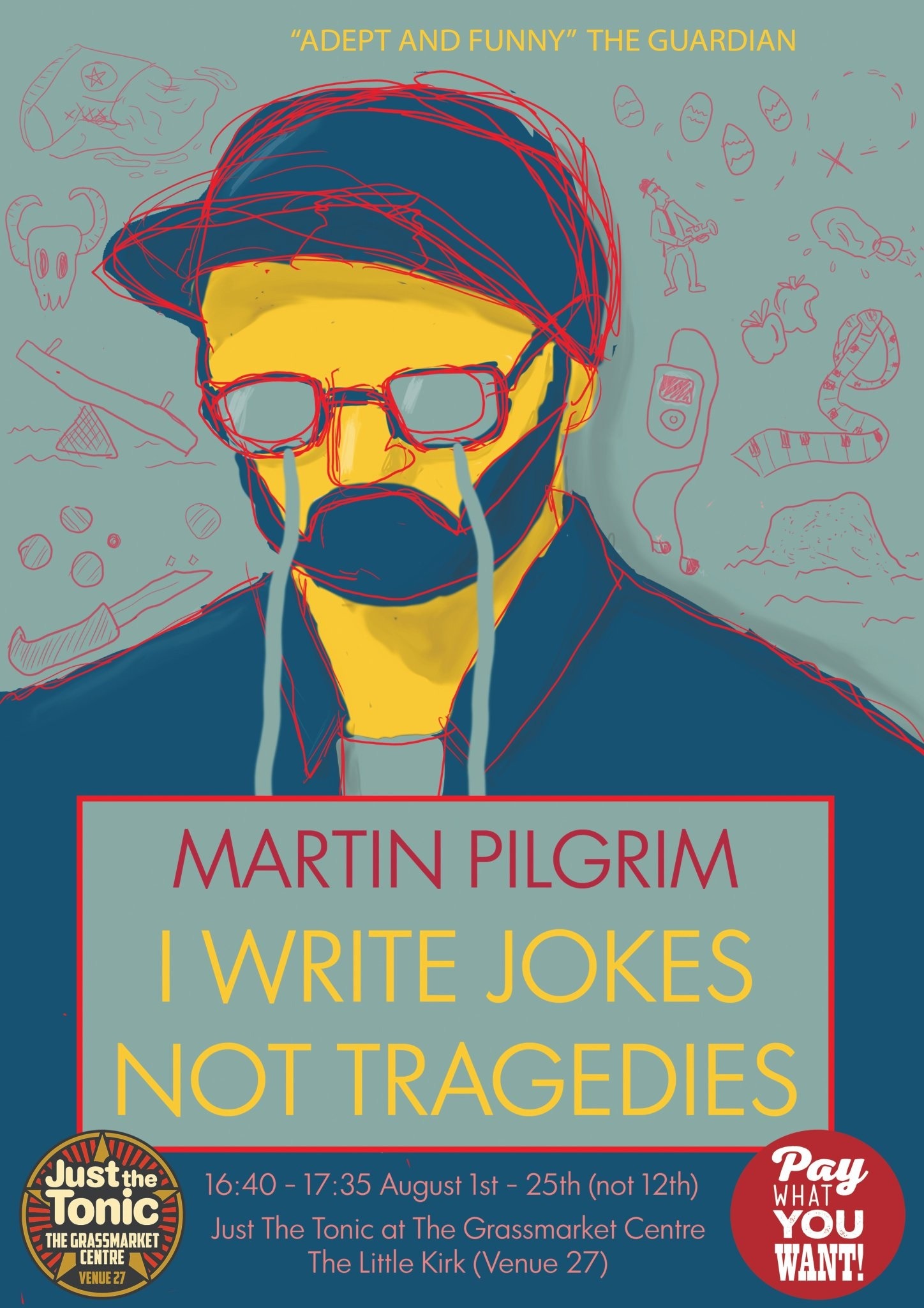 The poster for Martin Pilgrim: I Write Jokes Not Tragedies