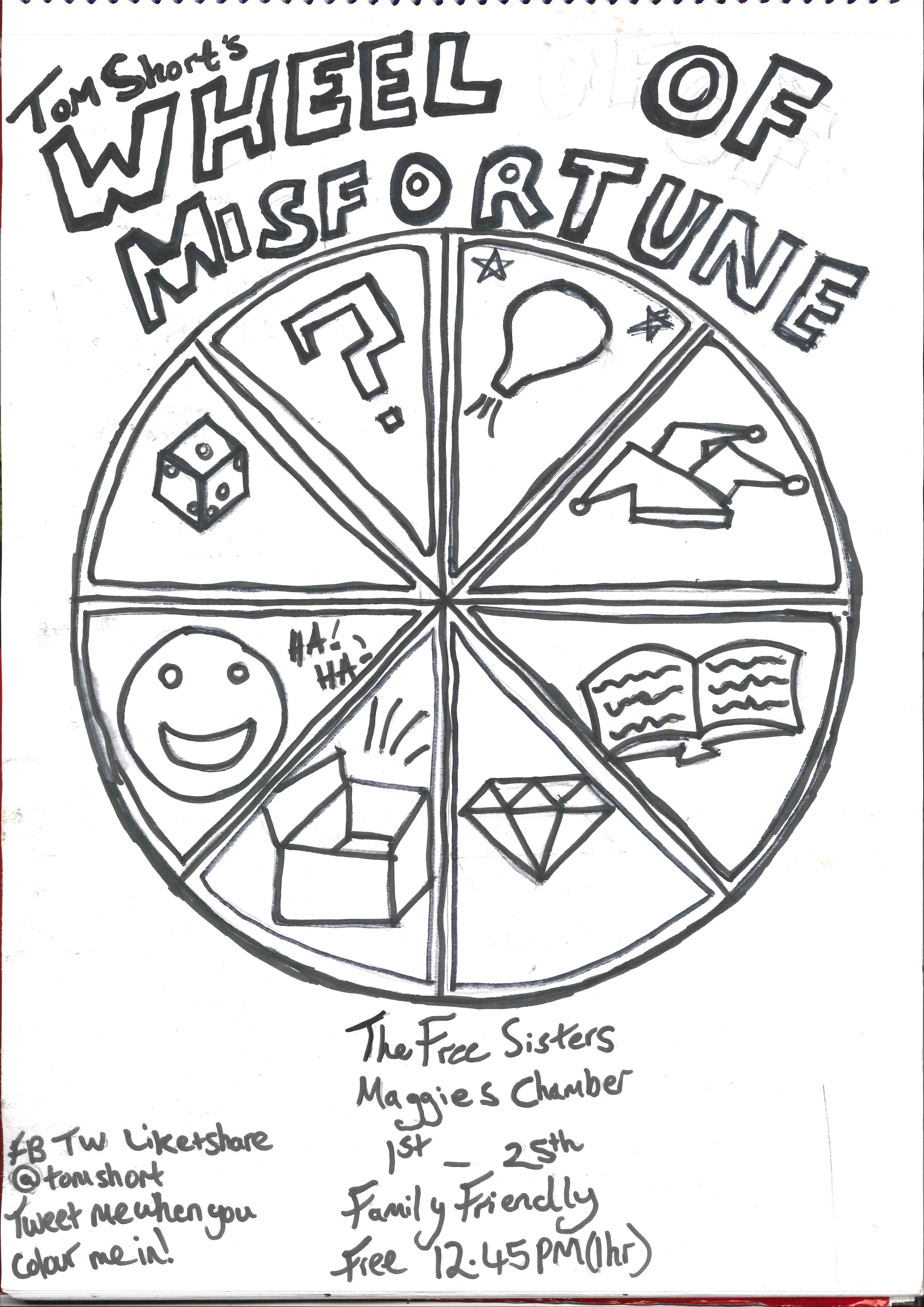 The poster for Tom Short's Wheel of Misfortune