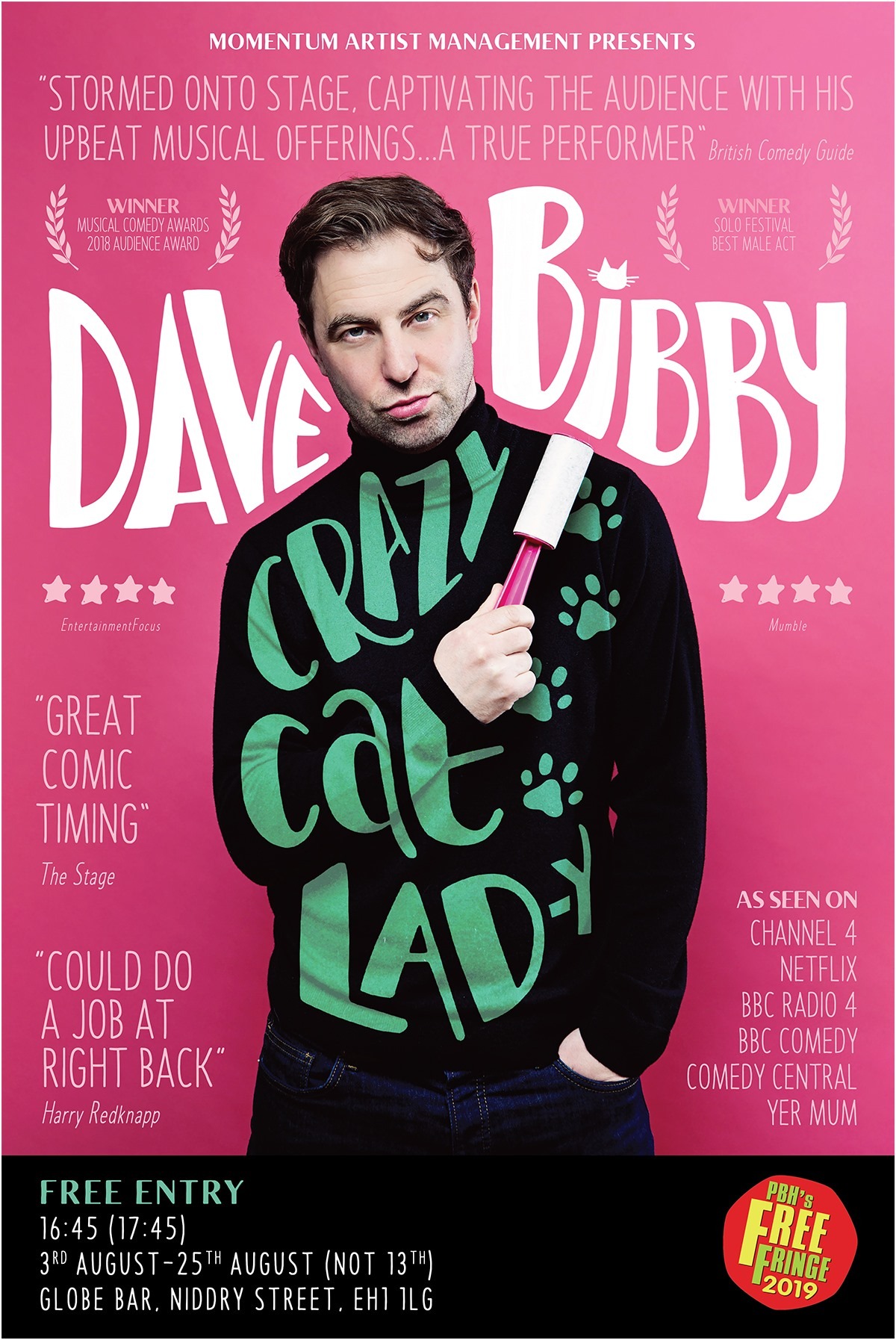 The poster for Dave Bibby: Crazy Cat Lad-y
