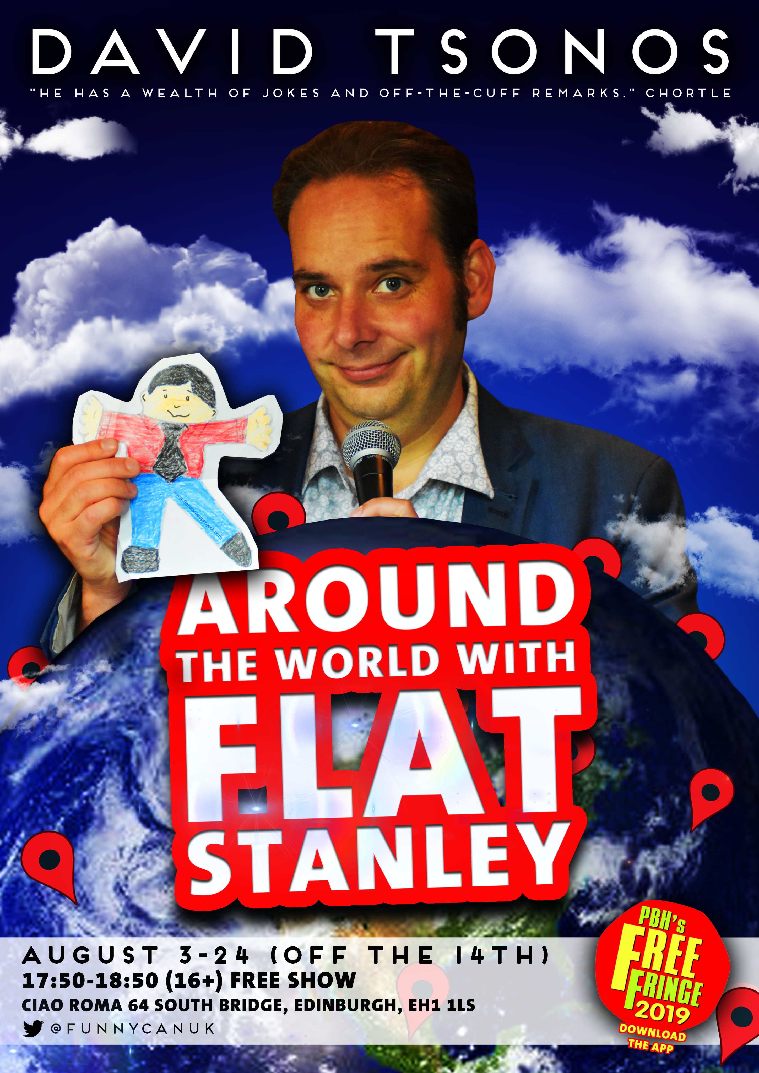 The poster for David Tsonos: Around The World With Flat Stanley