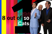 8 Out Of 10 Cats. Image shows from L to R: Jimmy Carr, Dave Spikey, Sean Lock. Copyright: Zeppotron