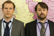 Ambassadors. Image shows from L to R: Neil Tilly (Robert Webb), Keith Davis (David Mitchell). Copyright: Big Talk Productions / That Mitchell & Webb Company