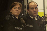 Babylon. Image shows from L to R: Davina (Jill Halfpenny), Clarkey (Cavan Clerkin). Copyright: Nightjack