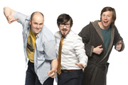 Badults. Image shows from L to R: Tom (Tom Parry), Matthew (Matthew Crosby), Ben (Ben Clark). Copyright: The Comedy Unit