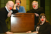 Beastly Baroque. Image shows from L to R: Philip Pope, Mitch Benn, Simon Russell Beale, Felicity Duncan. Copyright: BBC