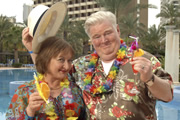 Benidorm. Image shows from L to R: Jacqueline Stewart (Janine Duvitski), Donald Stewart (Kenny Ireland). Copyright: Tiger Aspect Productions Benidorm. Image shows from L to R: Jacqueline Stewart (Janine Duvitski), Donald Stewart (Kenny Ireland). Copyright: Tiger Aspect Productions