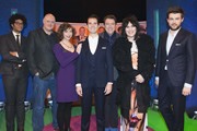 The Big Fat Quiz Of The Year. Image shows from L to R: Richard Ayoade, Dara O Briain, Kristen Schaal, Jimmy Carr, Jonathan Ross, Noel Fielding, Jack Whitehall. Copyright: Hot Sauce / Channel 4 Television Corporation