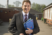 Big School. Mr Church (David Walliams). Copyright: BBC / King Bert Productions