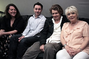 Bird Island. Image shows from L to R: Jane (Katy Wix), Ben (Reece Shearsmith), Graham (Julian Rhind-Tutt), Mother (Alison Steadman). Copyright: BBC