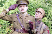 Blackadder. Image shows from L to R: Captain Edmund Blackadder (Rowan Atkinson), Baldrick (Tony Robinson). Copyright: BBC / Tiger Aspect Productions