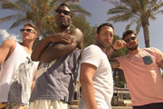 Blue Go Mad In Ibiza. Image shows from L to R: Lee Ryan, Simon Webbe, Antony Costa, Duncan James. Copyright: Potato