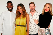 Bring The Noise. Image shows from L to R: Tinie, Nicole Scherzinger, Ricky Wilson, Katherine Ryan. Copyright: Twenty Six 03