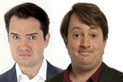 Image shows from L to R: Jimmy Carr, David Mitchell