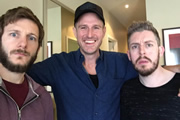 Image shows from L to R: Chris Martin, Wil Anderson, Carl Donnelly