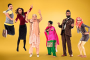 Citizen Khan. Image shows from L to R: Amjad (Abdullah Afzal), Shazia (Krupa Pattani), Naani (Adlyn Ross), Mrs Khan (Shobu Kapoor), Mr Khan (Adil Ray), Alia (Bhavna Limbachia). Copyright: BBC