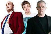 Image shows from L to R: Al Murray, Chris Ramsey, Greg Davies