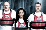 Through Hell and High Water. Image shows from L to R: Dara O Briain, Chelsee Healey, Jack Dee