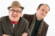 Count Arthur Strong. Image shows from L to R: Count Arthur Strong (Steve Delaney), Michael Baker (Rory Kinnear). Copyright: Retort / Komedia Entertainment