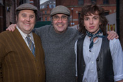 Cradle To Grave. Image shows from L to R: Fred 'Spud' Baker (Peter Kay), Danny Baker, Danny Baker (Laurie Kynaston). Copyright: ITV Studios